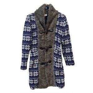 Freeway Sweater Faux Fur Lined Jacket Size Small